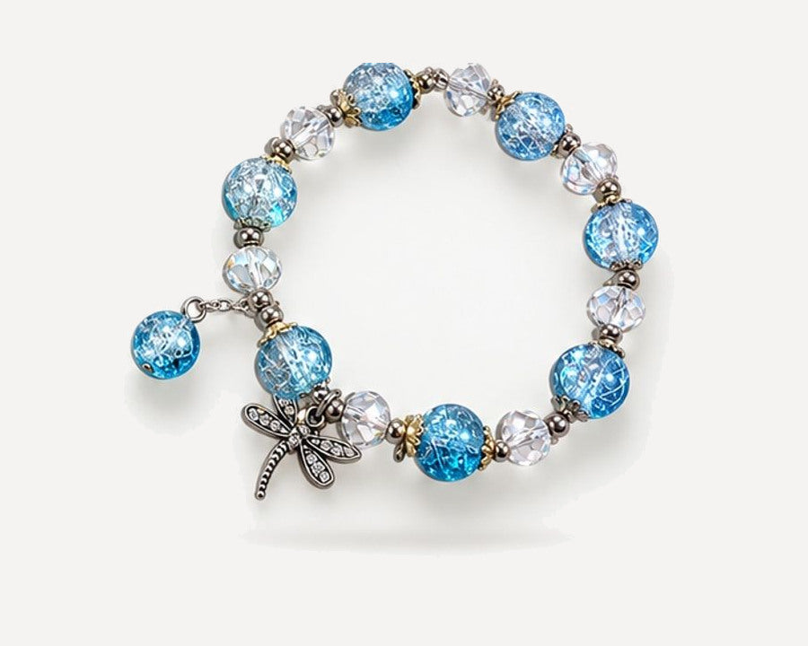 Dragonfly Nocturne hand-made crystal bracelet