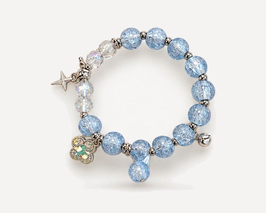 Teal Moon Thread hand-made crystal bracelet