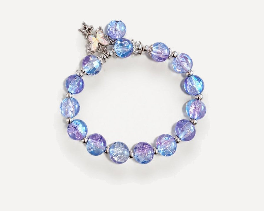 Coral Lantern hand-made crystal bracelet