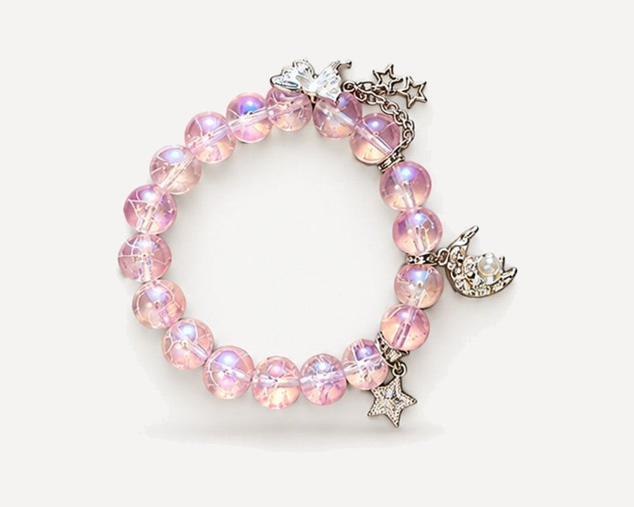 Peony Mist hand-made crystal bracelet