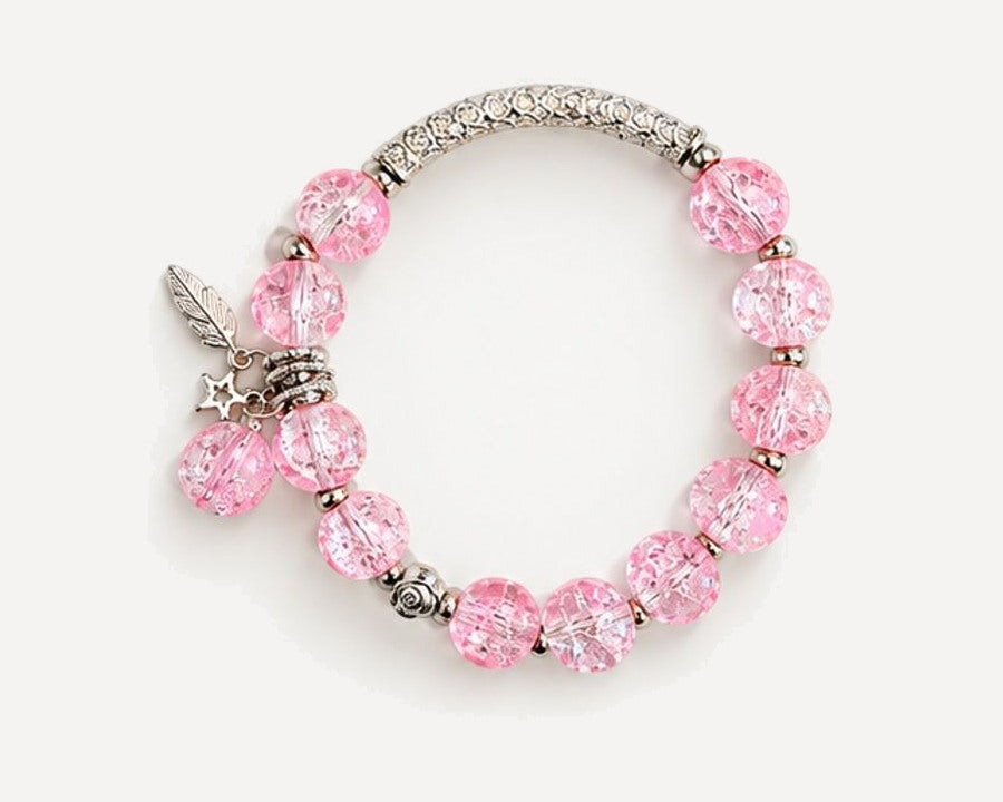 Rosy Equinox hand-made crystal bracelet