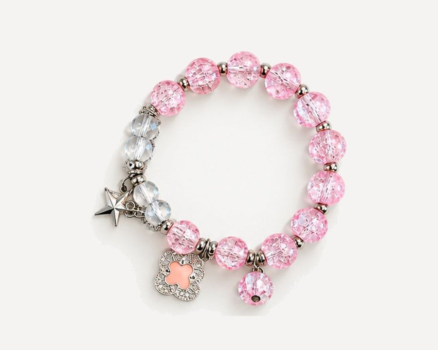 Silver Rose Song hand-made crystal bracelet