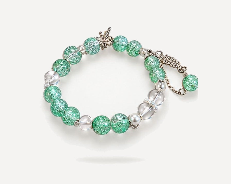 Verdant Whisper hand-made crystal bracelet